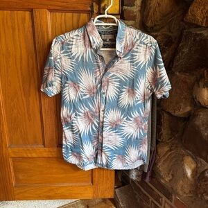 Ted Baker Blue and White Palm Print Shirt